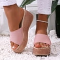 thumbnail image 2 of Wensltd Wedge Sandals for Women Wide Width Casual Round Toe Open Toe Breathable Comfortable Summer Sandals Pink, 2 of 7