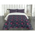 thumbnail image 3 of Ambesonne Heart Quilted Bedspread Set 3 Pcs, Anatomical Human Organ Veins, King Size, Hot Pink and Charcoal Grey, 3 of 5