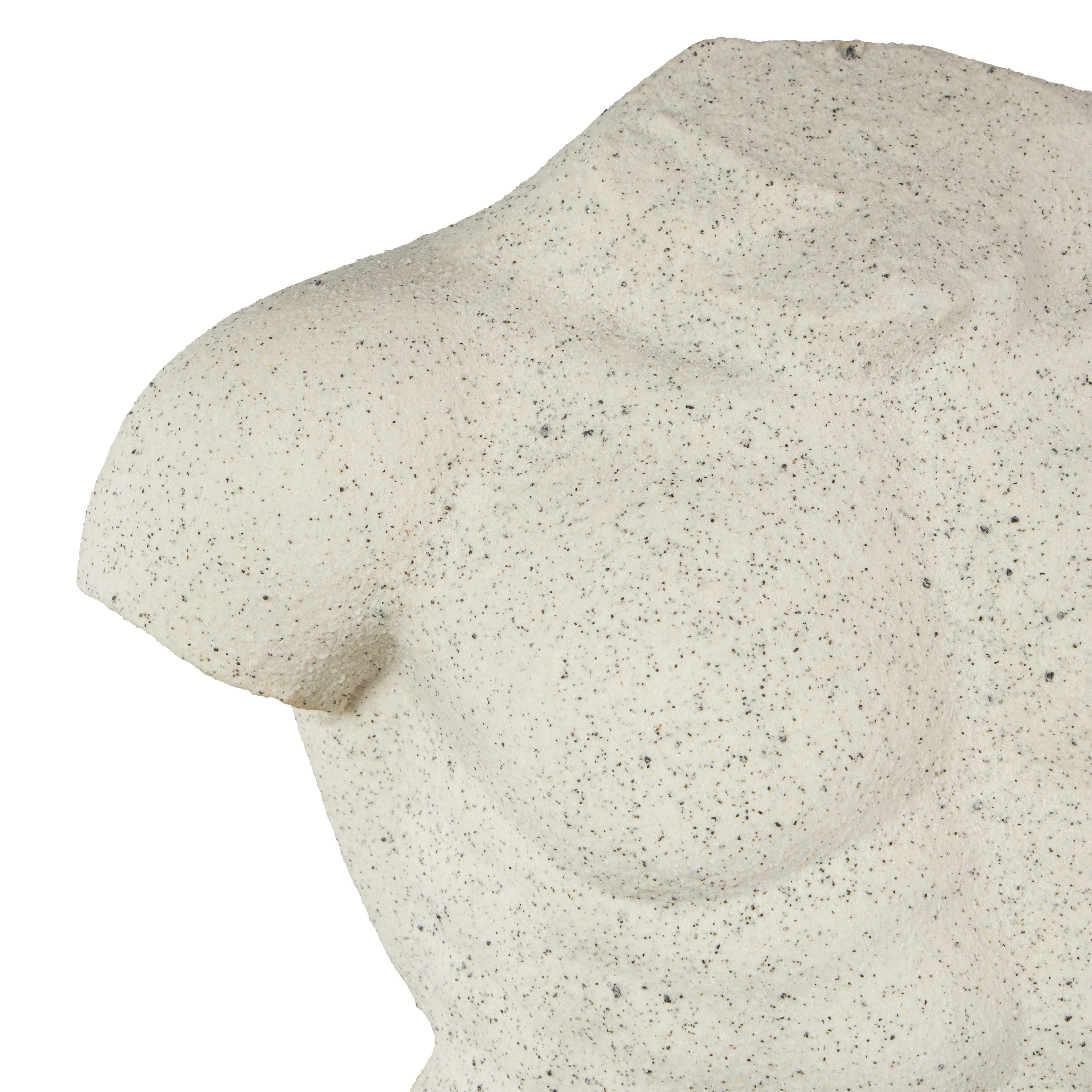 13" x 20" White Polystone Textured People Sculpture with Black Speckles, by DecMode