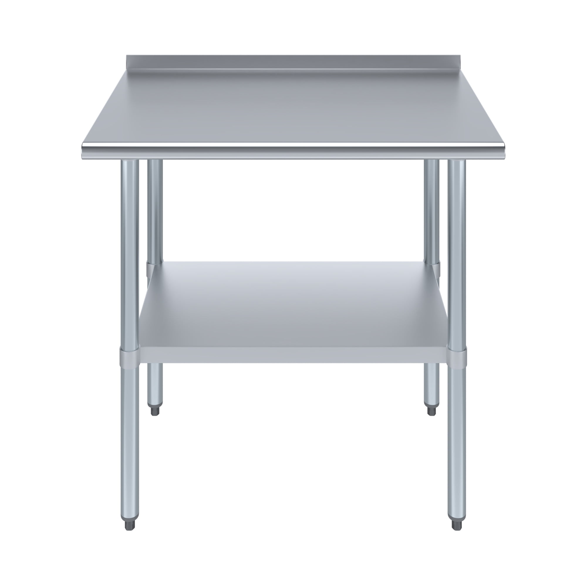 AmGood 24 in. x 36 in. Stainless Steel Work Table with 1.5 in. Backsplash | Metal Kitchen Food Prep Table
