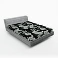 thumbnail image 2 of Ambesonne Garden Scene Fitted Sheet, Botany Hydrangea Print, Queen Size, Charcoal Grey White, 2 of 5