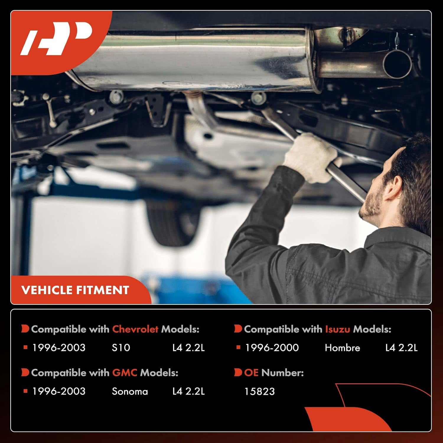 A-Premium Rear Catalytic Converter Kit Direct-Fit Compatible with Chevrolet S10 1996-2003 2.2L & GMC Sonoma 1996-2003 2.2L & Isuzu Hombre 1996-2000 2.2L, EPA Compliant