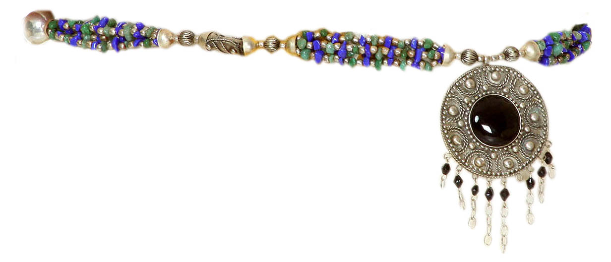 Multi-color Beaded Belt with Dangle - belly-chain