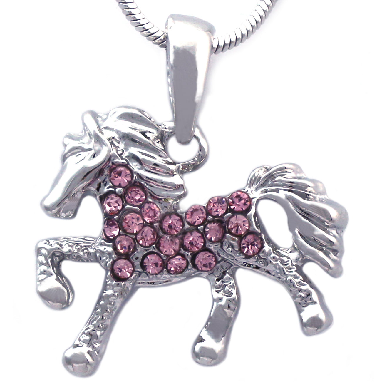 925 Sterling Silver Necklace Female Pony Pendant Collarbone Chain Silver Jewelry Horse 
