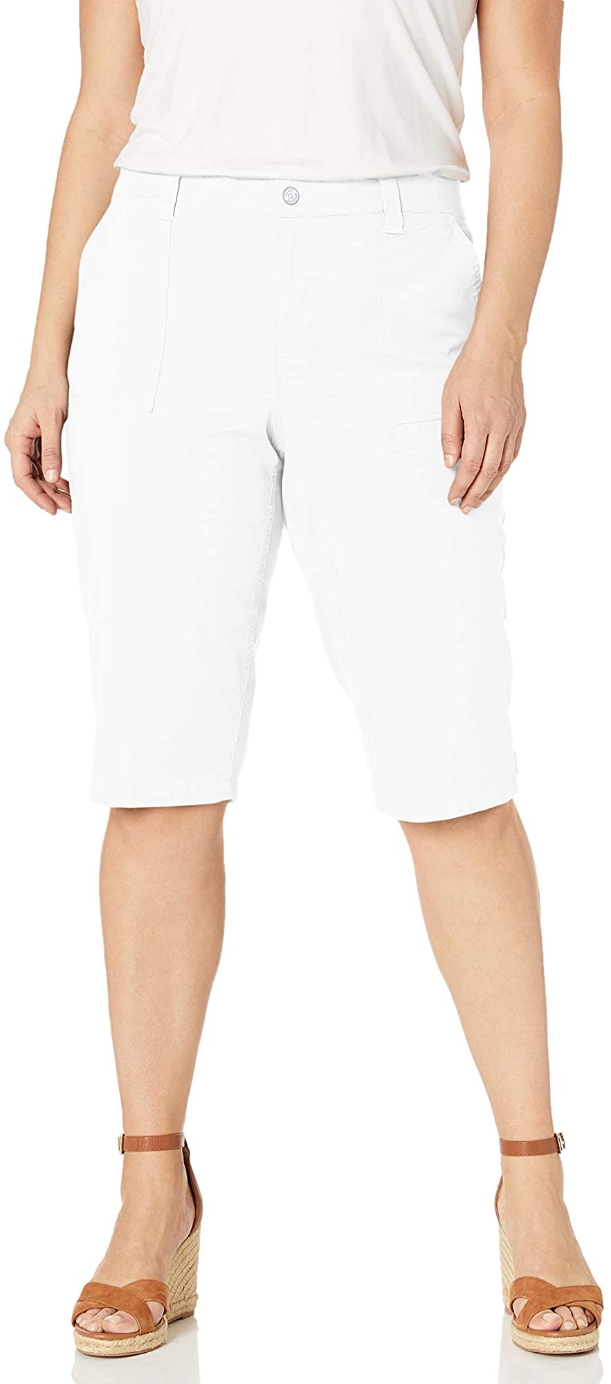 gloria vanderbilt ribbed utility shorts