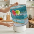 thumbnail image 3 of Abstract Waves Pressure Cooker Cover Blue Retro Oil Painting Style Hand-painted Dust Cover for Kitchen Appliances with Top Handle & Storage Pockets, Fits 8 Quart Instant Pot, Air Fryer, Crock Pot, 3 of 9