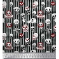 thumbnail image 1 of Soimoi Silk Fabric Stripe & Horror Skull Halloween Printed Craft Fabric by The Yard 42 Inch Wide, 1 of 1