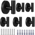 thumbnail image 1 of 6 PCS Porta Toallas, Gancho de Acero Inoxidable Set para Baño, Dormitorio, Cocina, Sala de Estar, Garaje, Aseo Ganchos de Pared (Negro), 1 of 4