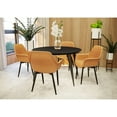 thumbnail image 5 of Leisuremod Ravenna 5-Piece Metal Dining Set with 4 Chairs and Round Table Taupe, 5 of 16
