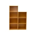 thumbnail image 2 of 4-Tier Natural Bookcase with Wood Grain Finish – Space-Saving Vertical Shelf by PJ Furniture, 2 of 5