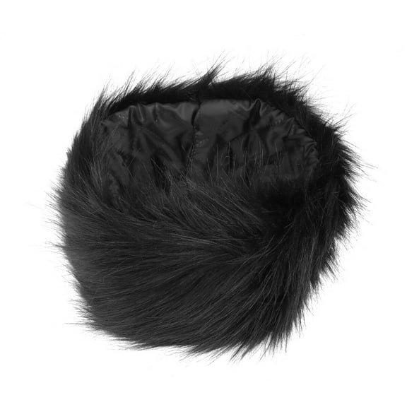 Winter Headwrap for Women, Warm Black Imitation Headband Cap, Stylish Headdress for Cold Weather