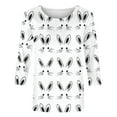 thumbnail image 5 of Royisotas Easter Shirts for Women Plus Size Cute Rabbit Print Tshirt Casual Short Sleeve Bunny Graphic Tee Tops, 5 of 5
