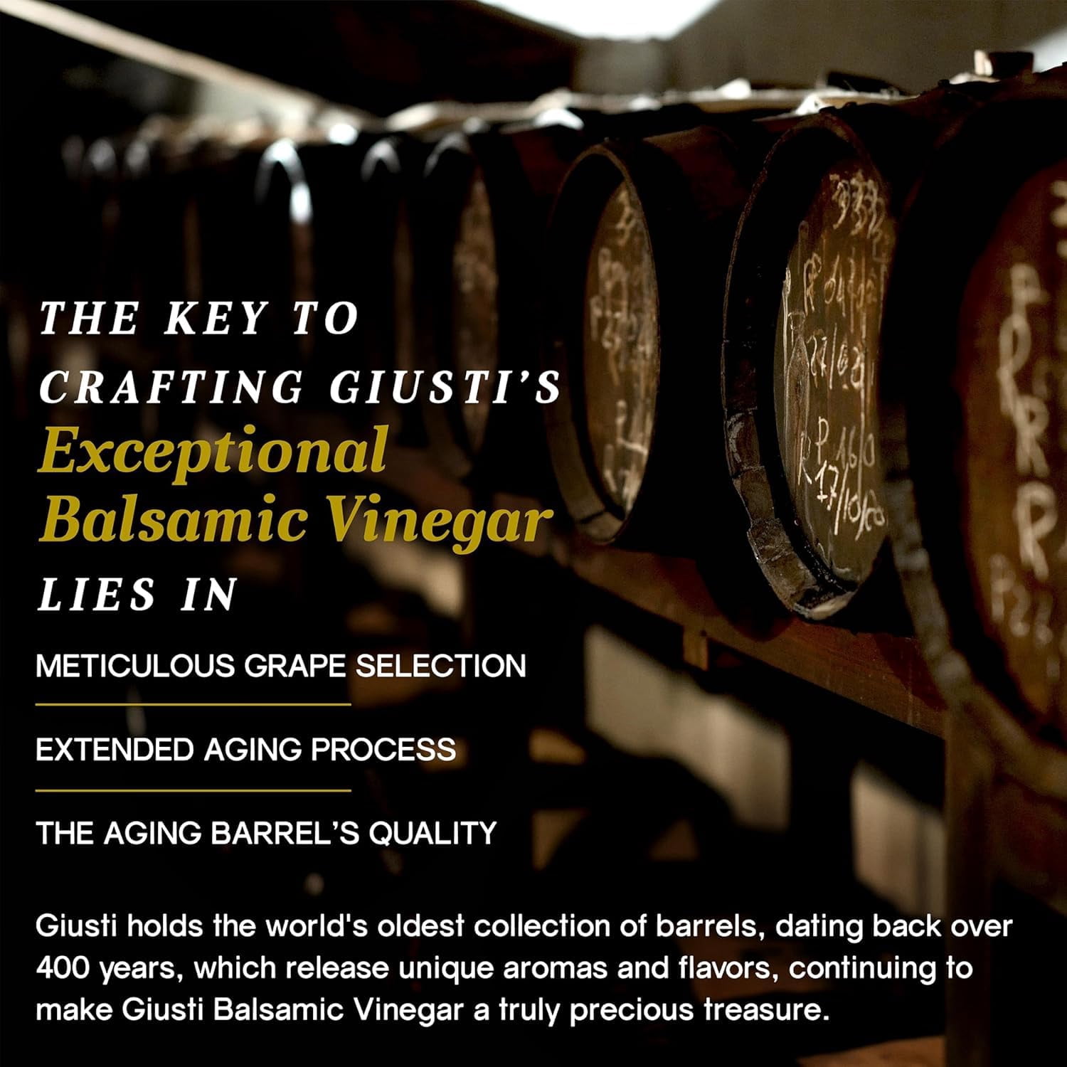 Giusti Balsamic Vinegar of Modena IGP – Extra Thick & Rich Aceto Balsamico di Modena, Matured in Traditional Aging Casks - 4 Gold Medals, Made in Italy, in Gift Box - 8.45 fl oz (250 ml) - Pack of 1