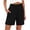 Black, variant on Womens Linen Shorts Athletic Running Shorts Cotton Short Pants Red Size L