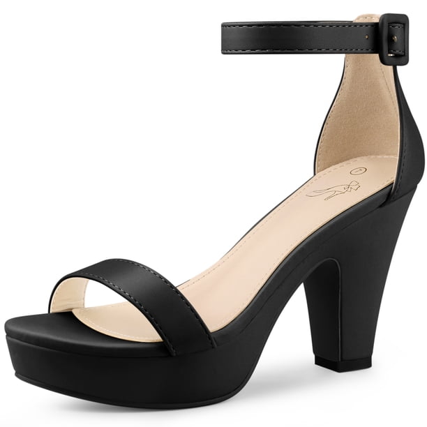 Sandalias de tacón grueso Perphy con tira trasera y plataforma Negro 39