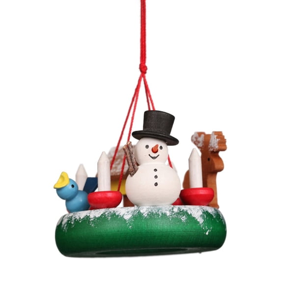 Alexander Taron 2.25" Christian Ulbricht Wreath Christmas Ornament with Snowman