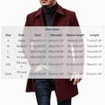 thumbnail image 6 of FRSASU Men's Mid‑Length Overcoat Single‑Breasted Notched Lapel Collar Warm Casual Business Winter Outerwear Coat Wine, 6 of 6