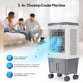 thumbnail image 2 of Evaporative Air Cooler, 5.2 Gal Portable Swamp Cooler with Auto Oscillating, Remote, 3 Speeds, 12H Timer & 4 Ice Packs, 3-IN-1 Humidifying Cooling Fan Indooor Patio Garage, 2 of 7
