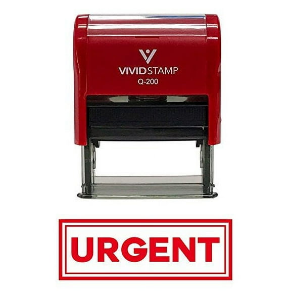 Urgent W/Border Office Self-Inking Office Rubber Stamp (Red) - Medium