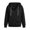 Black, variant on Women's Fleece Hoodie with Snap Buttons & Thumbholes, Drawstring V-Neck Pullover, Oversized Winter Warm Casual Top, S-2XL