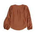 thumbnail image 2 of bar III Blusa de punto con mangas tipo blusón para mujer, marrón, XS bar III Tejer, 2 of 2