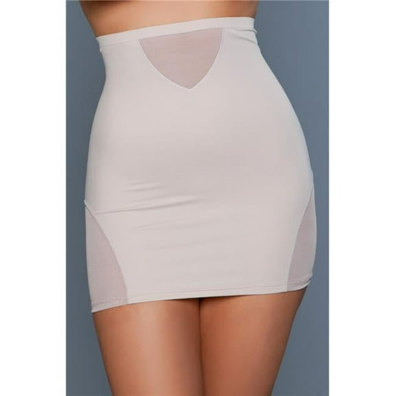 2178-ND-1X-2X High-Waisted Half Slip Shapewear, Nude - 1X & 2X