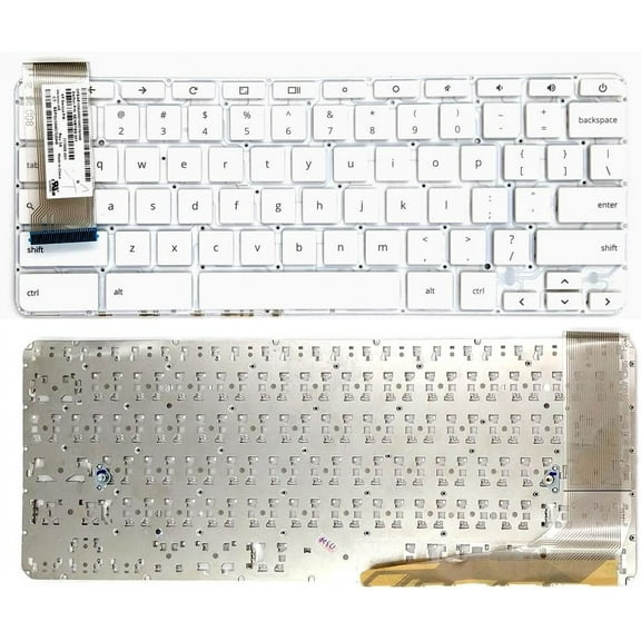 New US White Keyboard (Without Frame) Replacement for HP 14-ak 14-ak000 14-AK031NR 14-AK010NR 14-AK013DX 14-AK020NR 14-AK030NR 14-AK039WM 14-AK040NR 14-AK040WM 14-AK041DX 14-AK050NR 14-AK060NR