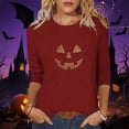 thumbnail image 2 of gbyLJF Women's Plus Size Basic T-Shirt Casual Loose Fit Crewneck Tops Autumn Festival Tee Party & Daily Holiday Wear, 2 of 7