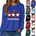 thumbnail image 4 of TTUHYWXI Christmas Sweatshirt for Women Gnomes Print Funny Plus Size Sweatshirts Crewneck Long Sleeve Xmas Holiday Tops (Green, M), 4 of 9