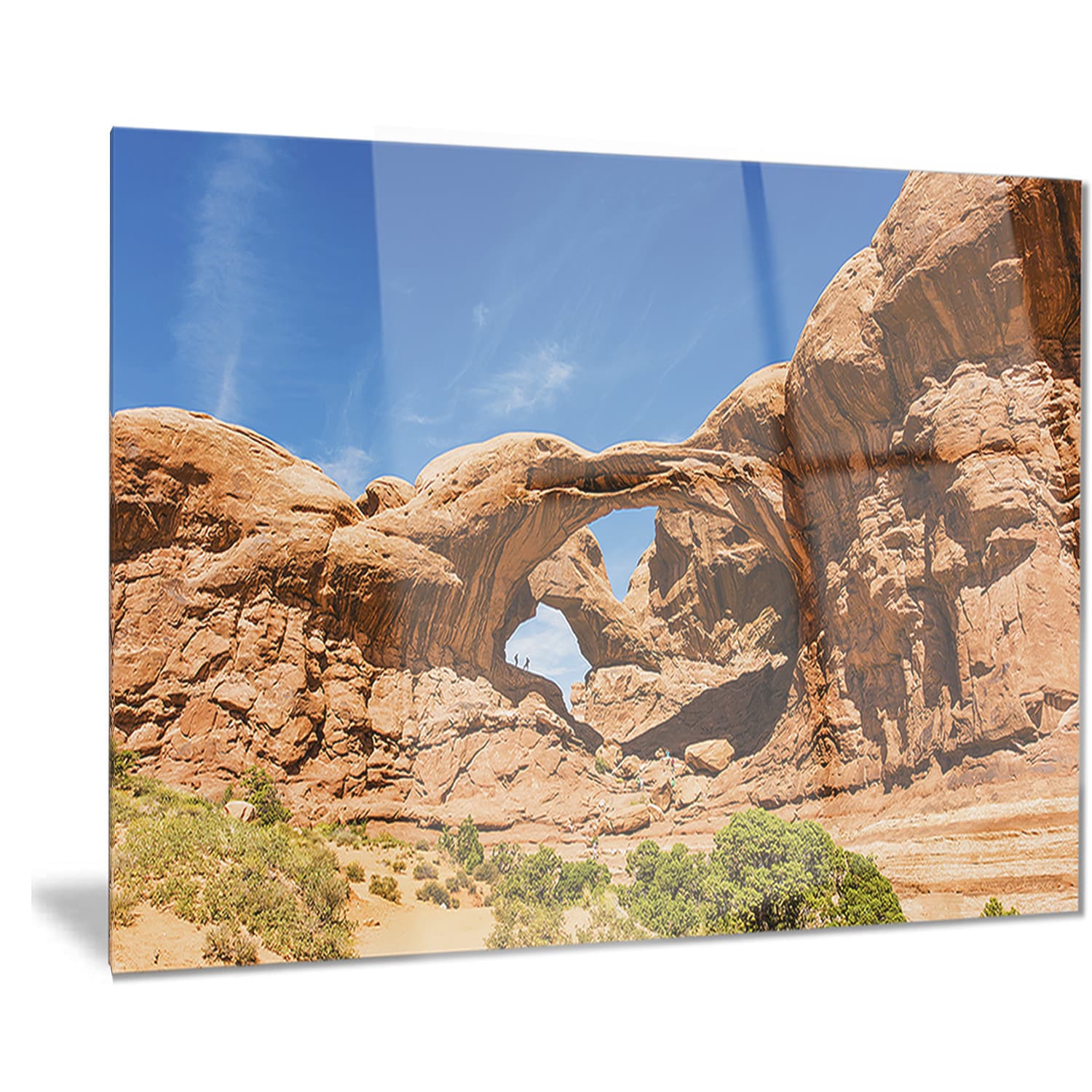 Designart 'Double Arch in Arches National Park ' Multipanel Landscape Photography Metal Wall Art