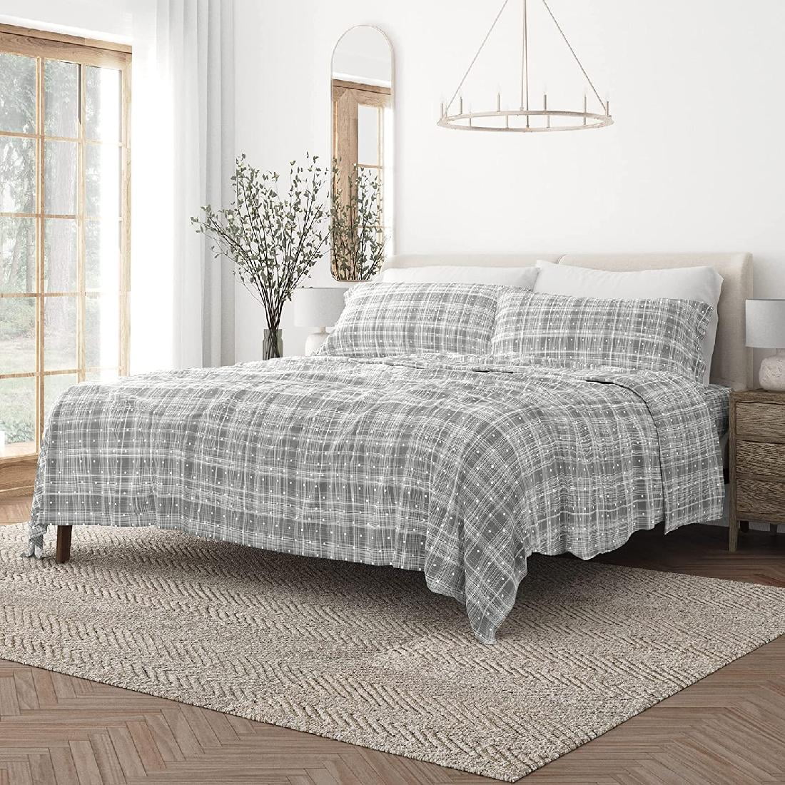 Breathable Hotel Style Bed Sheets Sheet Set Deep Pocket Lightweight