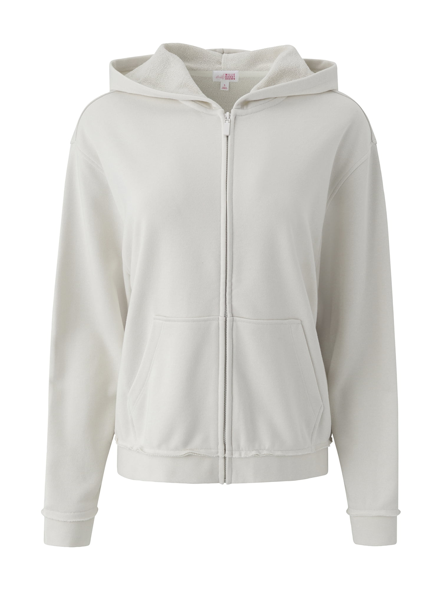 Mills by Millie Bobby Brown Women's Mineral Washed Oversized Zip-Up Hoodie Sweatshirt, Sizes XXS- XXL