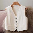 thumbnail image 2 of Hueook Puffer Vests for Women Cardigan Trendy Fall Sleeveless Comfy Regular Casual Suit Tops Coat Beige XL, 2 of 5