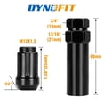 thumbnail image 2 of Juego de tuercas Dynofit 12 x 1.5 6 estrías, 20 piezas, negro con llave de enchufe, 2 of 8