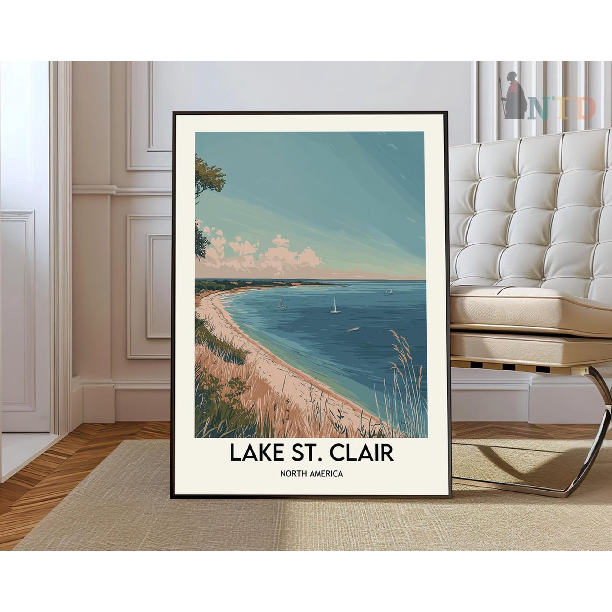 Lake St. Clair Michigan Travel Nature Poster , Poster Print Only