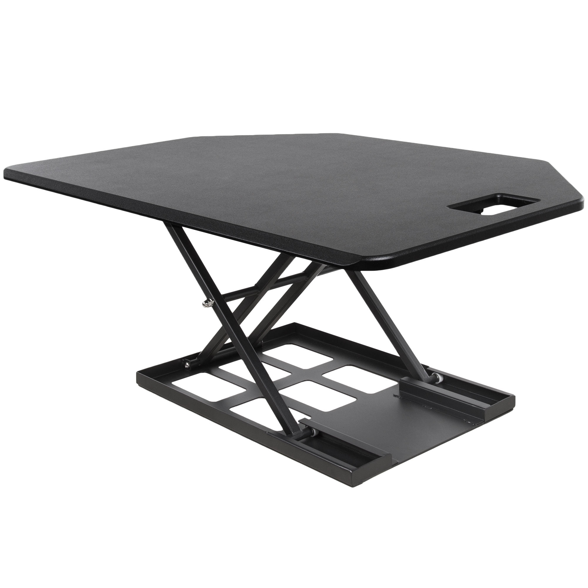 Stand Steady X-Elite Pro | Premier Corner Standing Desk Converter | Extra Large 40 Inch Sit to Stand Desk | Fully Assembled | Height Adjustable Desk Converter for Cubicles and L-Shaped Desks (Black)