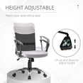 thumbnail image 3 of Grey Linen-Feel Adjustable Office Chair with Lumbar Support - Mid-Back Task Chair for Home Office & Desk, 23.5" x 26" x 39.8", 3 of 7