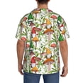 thumbnail image 3 of Rateoe Mushrooms Gnomes Print Mens Front Pocket Hawaiian Shirts Casual Shirts Short Sleeve Button Down Beach Tropical Shirts-4X-Large, 3 of 5