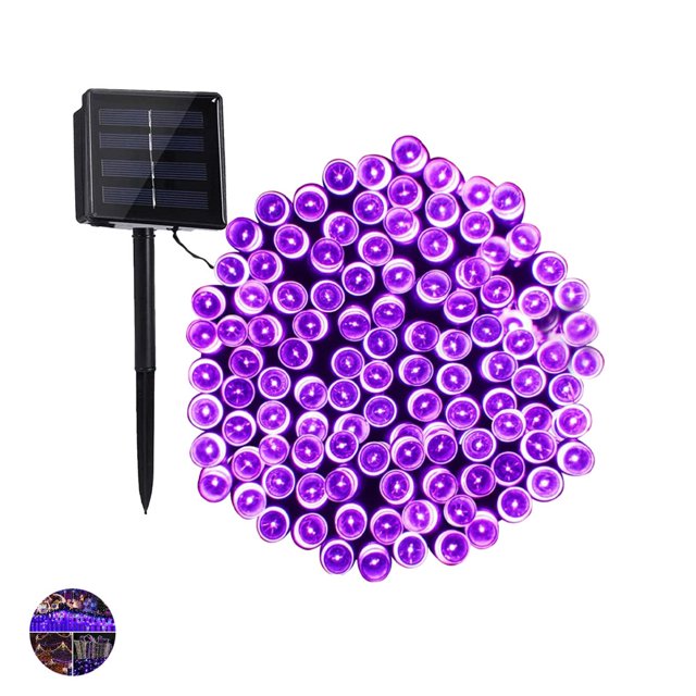 72 Ft 200 LED Solar Christmas Fairy String Lights Decorative Light for Outdoor Tree Wedding Party Decoration (Purple)