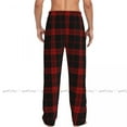 thumbnail image 4 of Men Woman Sleep Bottoms Male Lounge Trousers Mens Woman Black And Red Tartan Plaid Scottish Pattern Pajama Pants, 4 of 7