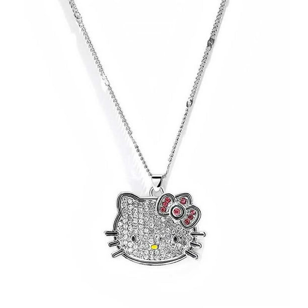 Collar de Hello Kitty para pareja, colgante de Metal con dibujos animados de Anime, estilo de pareja, regalo de cumpleaños y Navidad