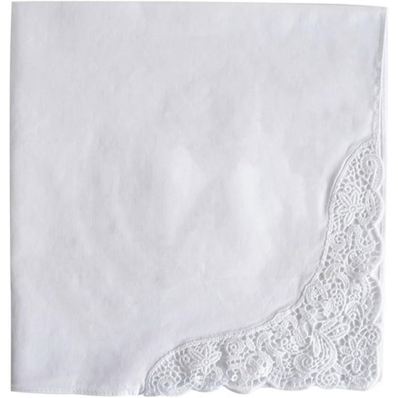 WYJ Wedding Handkerchief Flower Edge Cotton Women's Handkerchief for Bride Wedding Party Portable Towel Napkin Handkerchiefs Girls Ladies Cotton Handkerchiefs-0614