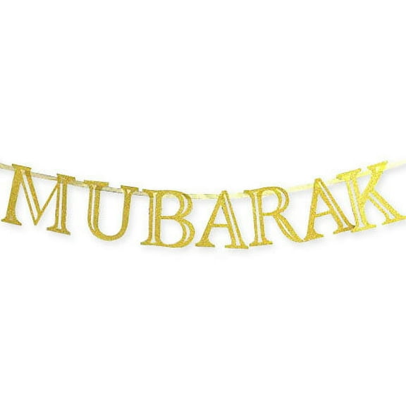 Ramadan 'Mubarak' Glitter Banner (1ct)
