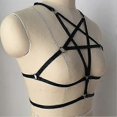 thumbnail image 4 of 2 Pcs Sexy Women Harness Halter Pentagram Body Harness Bra Caged Bra Cupless Bra Punk Gothic Style Strappy Bralette, 4 of 5
