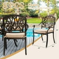 thumbnail image 3 of 9-Piece Cast Aluminum Outdoor Table and Chairs, Classic Vintage Patio Dining Set for 8 Include 87" Rectangular Patio Dining Table and 8 Chairs with Removable Cushion and Umbrella Hole, 3 of 5