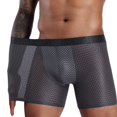thumbnail image 6 of HardyComforts Bamboo Fiber Boxer Briefs Men's Underwear Boxer Briefs with Covered Waistband, Mesh Underwear Boxer Briefs Long Leg Boxer Briefs Mesh Fly & Breathable 3 Pack, S, 6 of 8