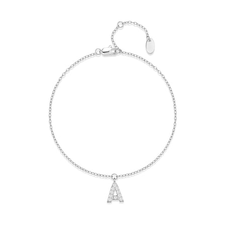 HESHPAWS S925 Sterling Silver Initial Bracelets for Women, Your surname initial bracelet
