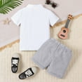thumbnail image 5 of FAOWME Boys Linen Blend Short Sleeve Shirt Shorts Sets Casual Summer 2PCS Outfits With Collar & Solid Colors Grey 6-7 Years, 5 of 5