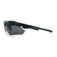 thumbnail image 6 of Polarized Xloop Mens Wrap Around Sport Rimless Oval Plastic Sunglasses Carbon Fiber Black - Black, 6 of 7