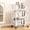 White, variant on Plastic Storage Rack with Wheels - Movable Multi Layer Organizer Shelf for Kitchen Bathroom Living Room Bedroom - Large Capacity Layered Shelving Unit with Guardrail and Hooks for Books Snacks